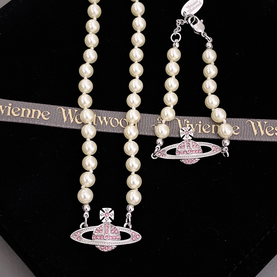 Vivienne Westwood Jewelry Bracelet Necklaces & Pendants Pink Fashion