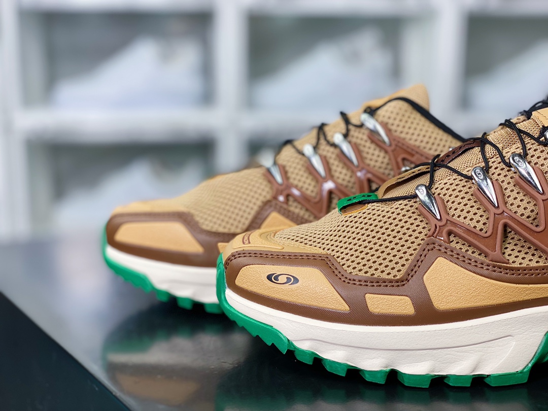 Salomon ACS+OG ”Brown/Green” OG series low-top sports shoes ”Mesh brown yellow green” 471347