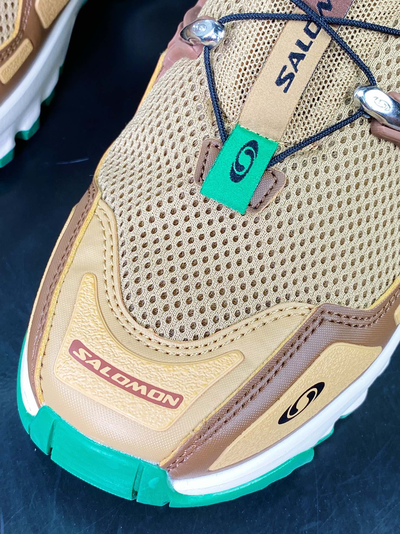 Salomon ACS+OG ”Brown/Green” OG series low-top sports shoes ”Mesh brown yellow green” 471347