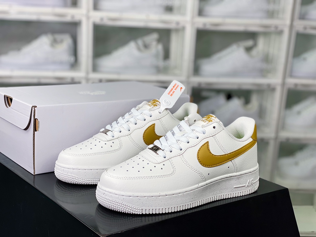200  Wmns Air Force 1’07 Low Next Nature”Bronzine”空军一号板鞋“皮革米白古铜棕钩子”DV3808-101