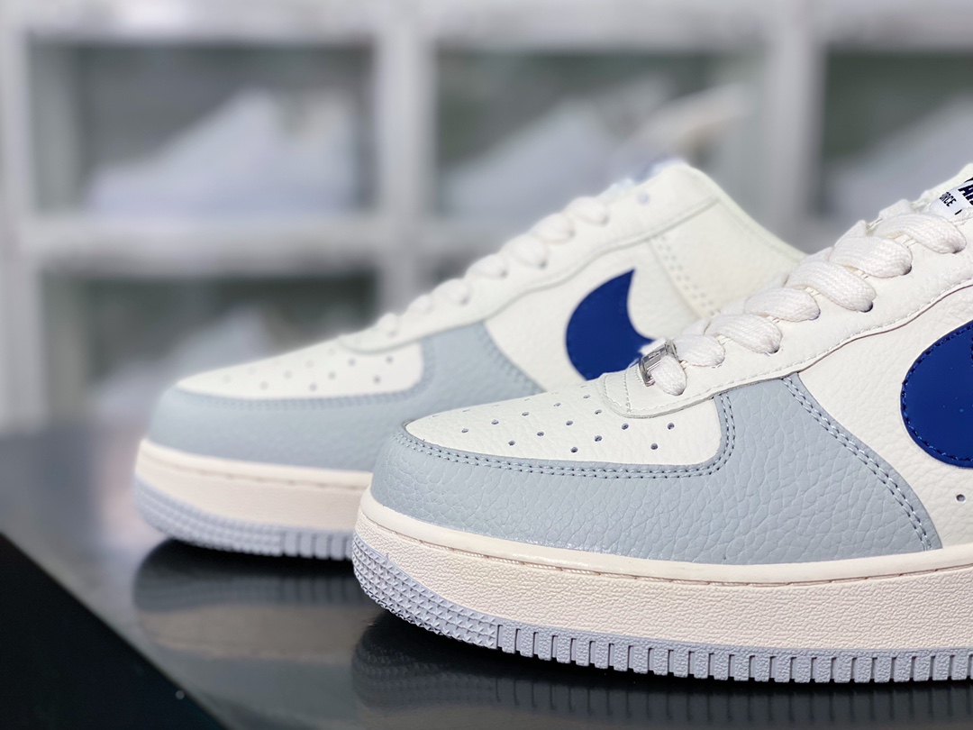 200  Air Force 1’07 LV8” Beige/Grey/Navy”空军一号经典低帮板鞋“皮革米白浅灰深蓝”CT5566-033
