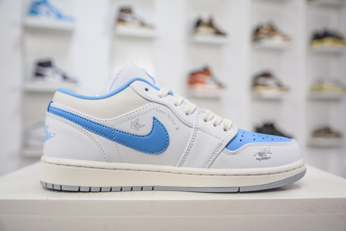 200 T Air Jordan 1 Low 冰蓝火焰钩 FJ7219-441