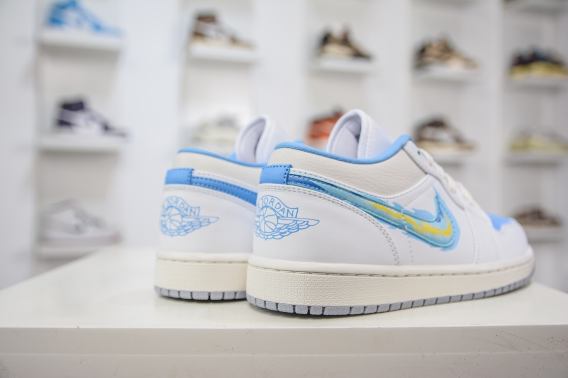 200 T Air Jordan 1 Low 冰蓝火焰钩 FJ7219-441