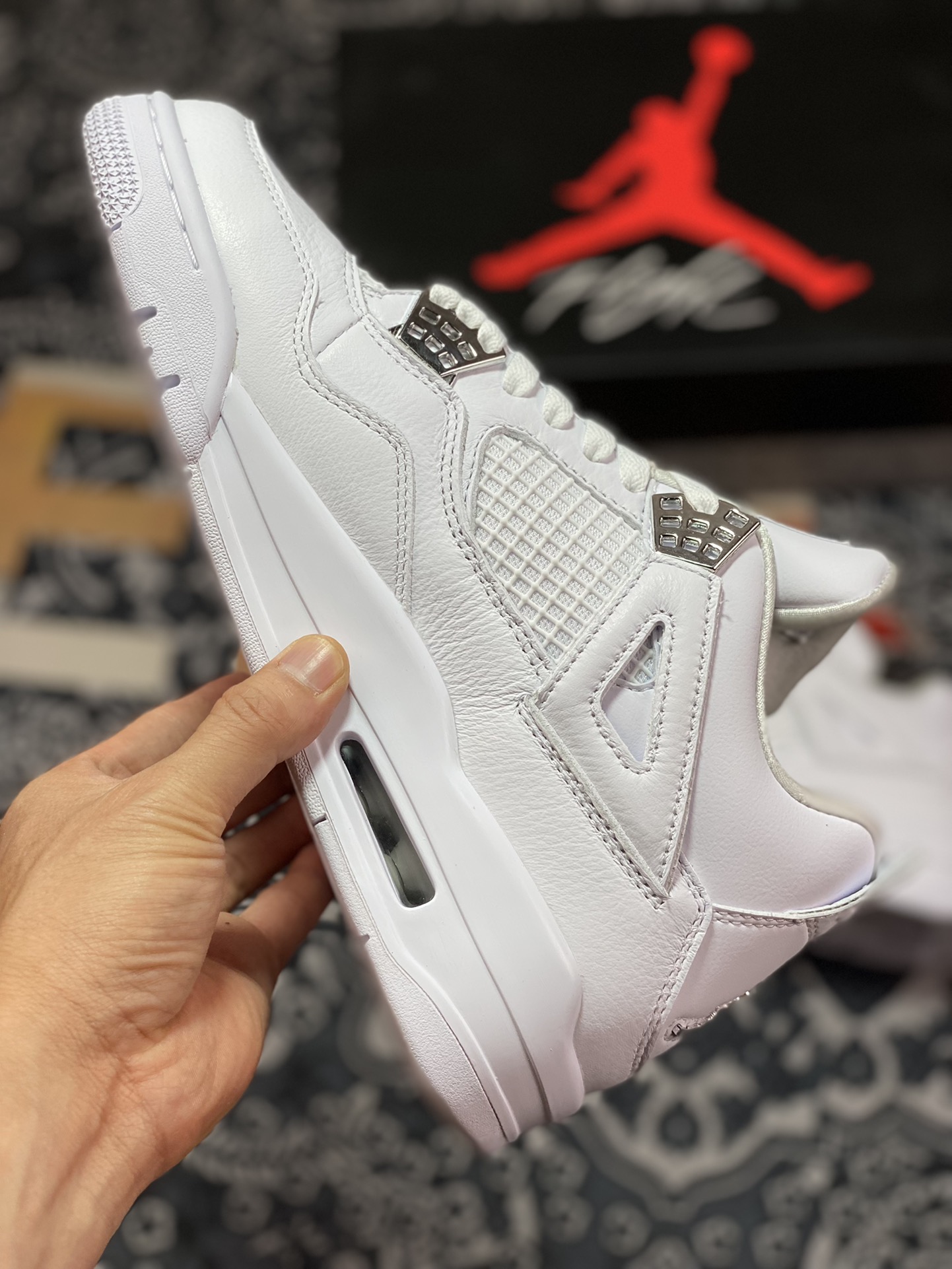 460  Air Jordan 4 Retro pure money 银扣 308497-100