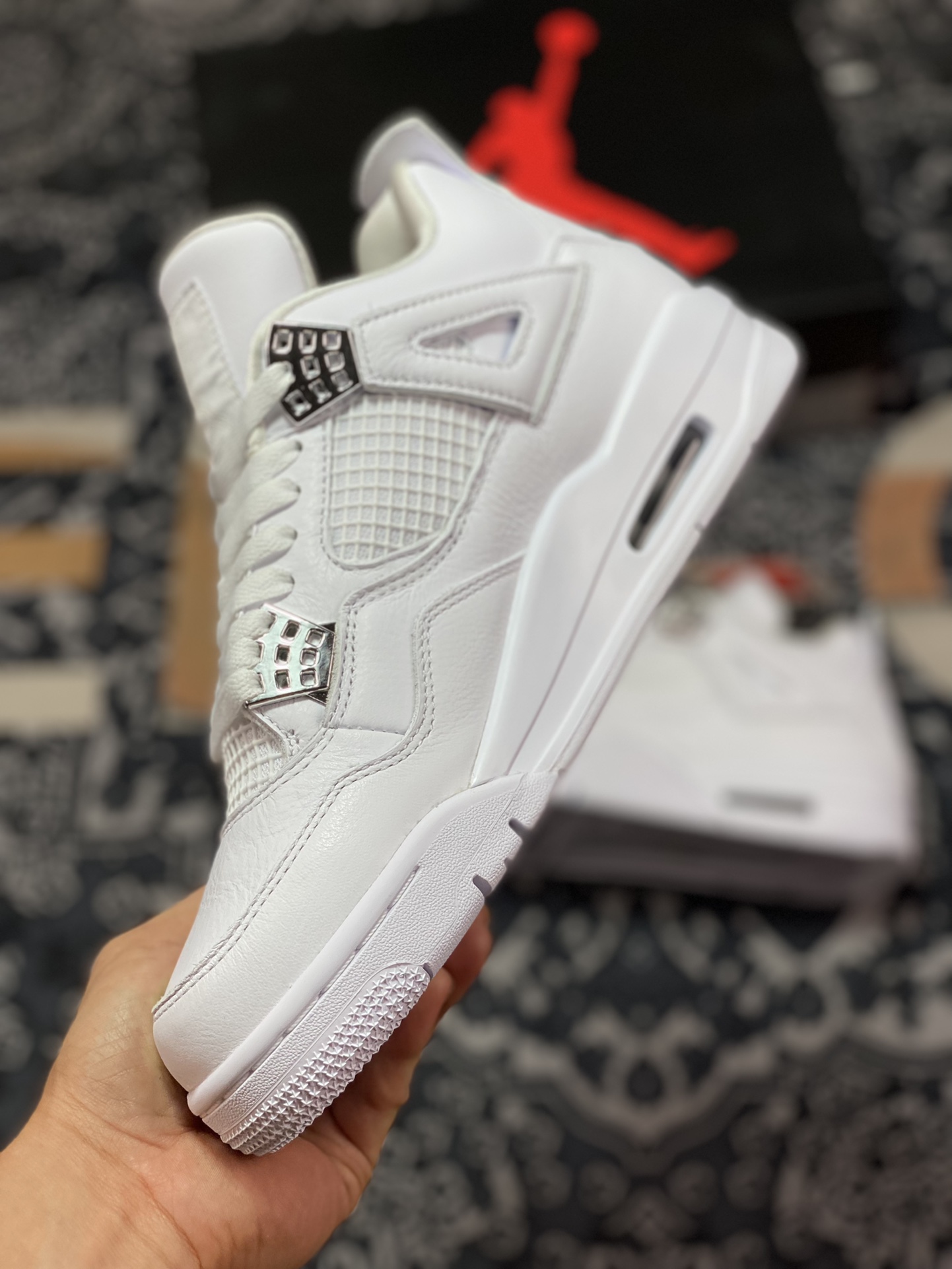 460  Air Jordan 4 Retro pure money 银扣 308497-100