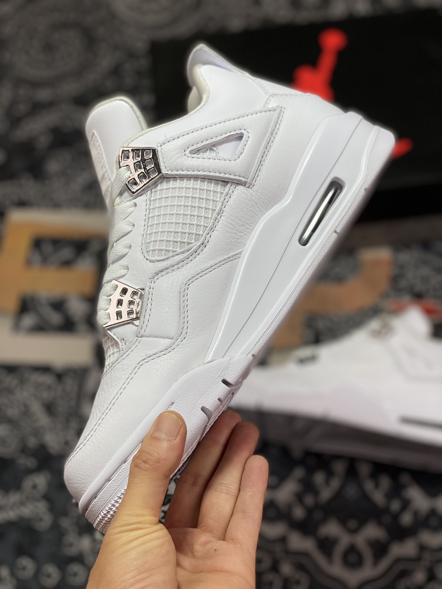 460  Air Jordan 4 Retro pure money 银扣 308497-100