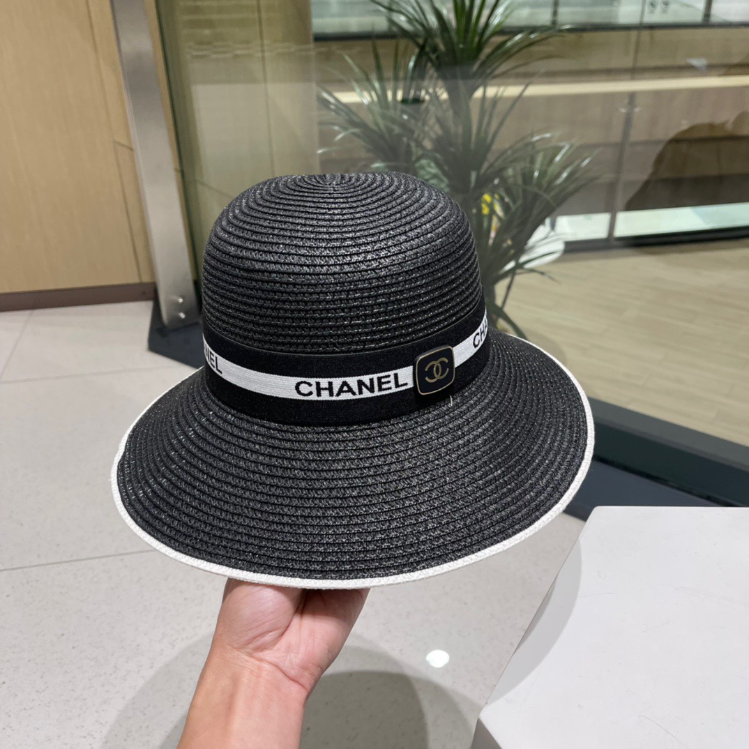 【Chanel香奈儿】新款草编编织草帽，度假休闲必备，优雅大方的一款