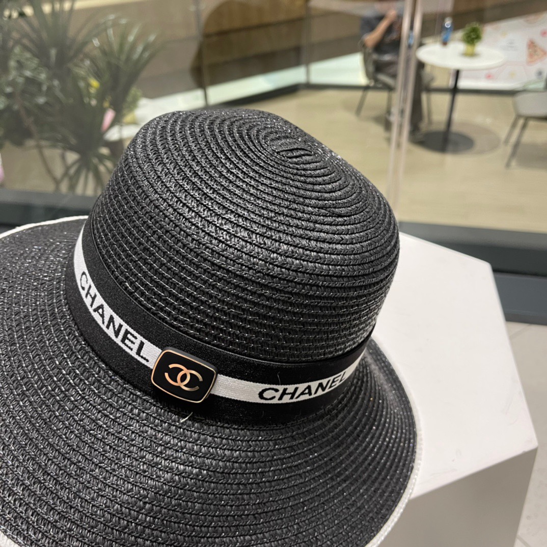 【Chanel香奈儿】新款草编编织草帽，度假休闲必备，优雅大方的一款