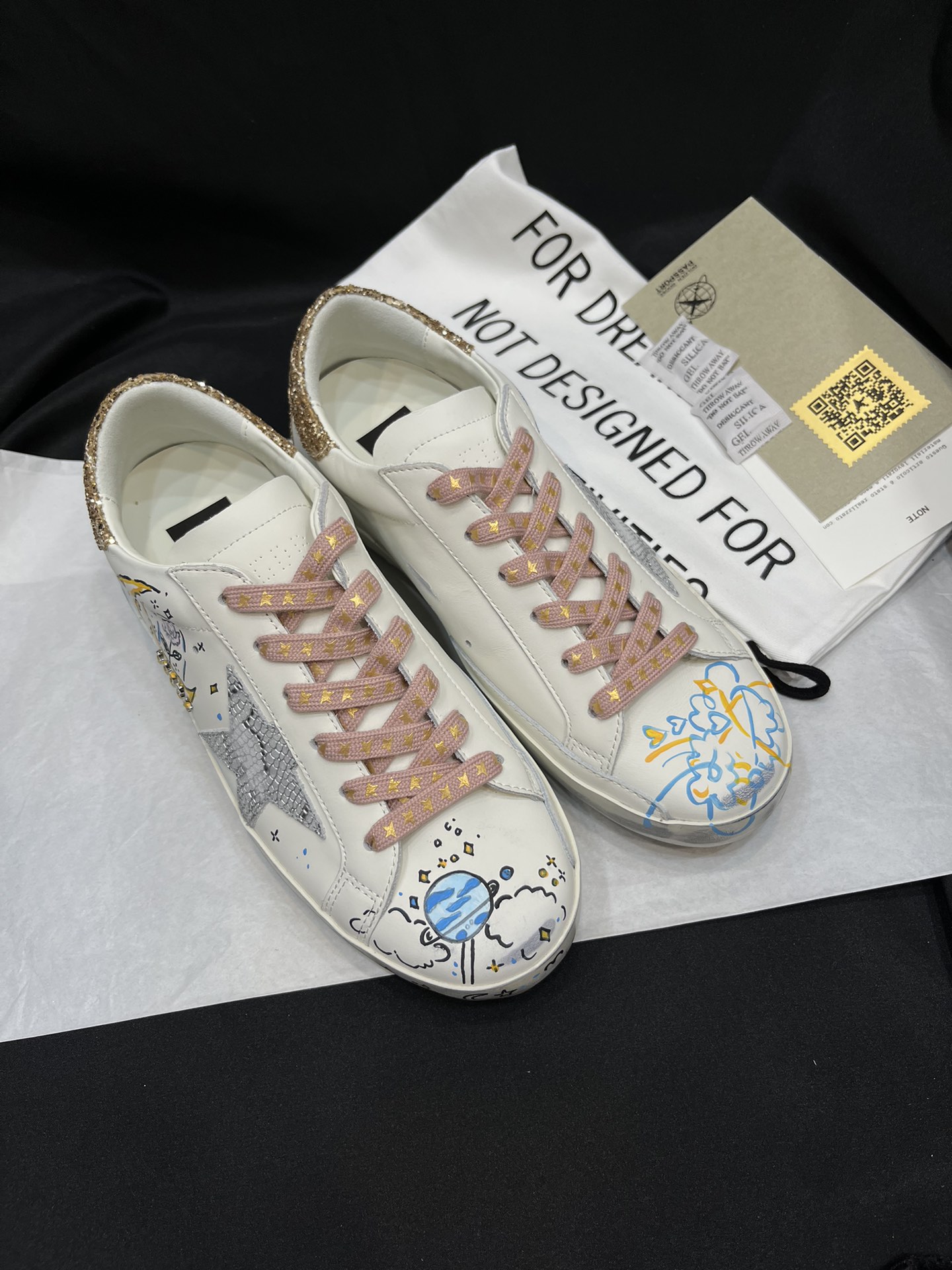 Golden Goose Sapatos de Skate Doodle Couro de vaca