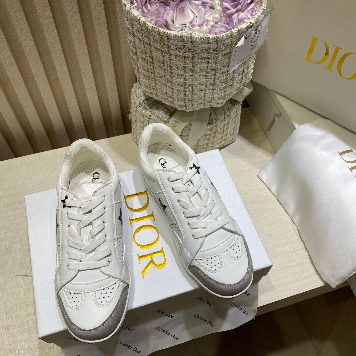 Dior Skateboard Shoes Sneakers White Splicing Cowhide TPU Casual