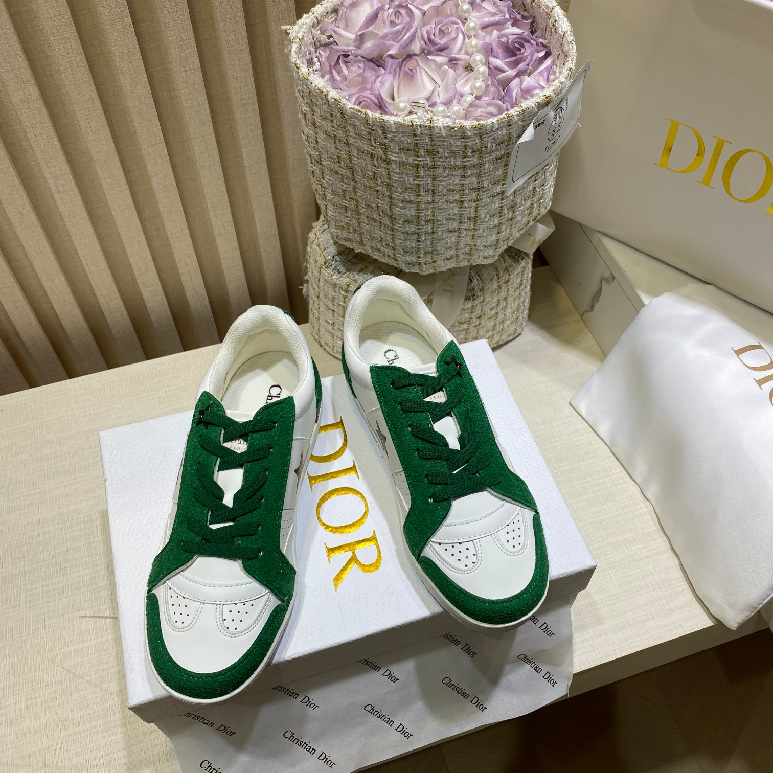 Dior Skateboard Shoes Sneakers White Splicing Cowhide TPU Casual