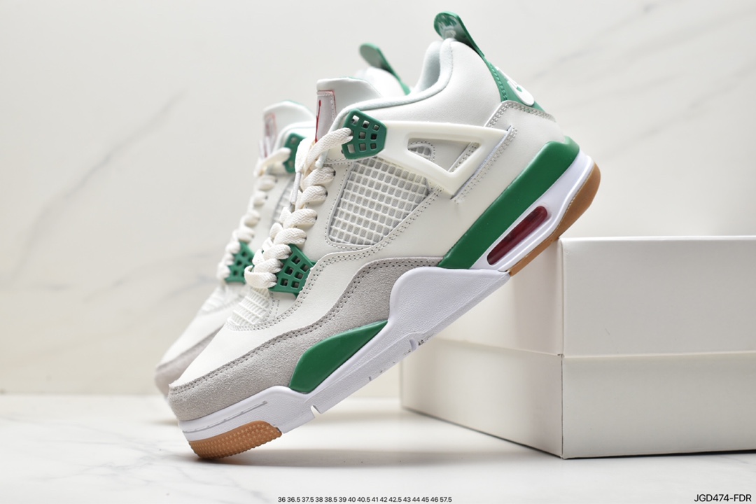 180 耐克Nike SB x Air Jordan 4 Retro SP"Pine Green"迈克尔·乔丹AJ4代篮球鞋“联名白绿松石绿”DR5415-103