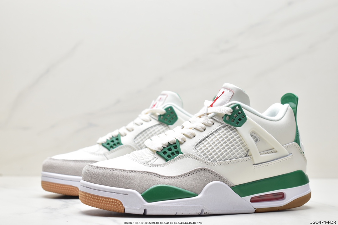 180 耐克Nike SB x Air Jordan 4 Retro SP"Pine Green"迈克尔·乔丹AJ4代篮球鞋“联名白绿松石绿”DR5415-103