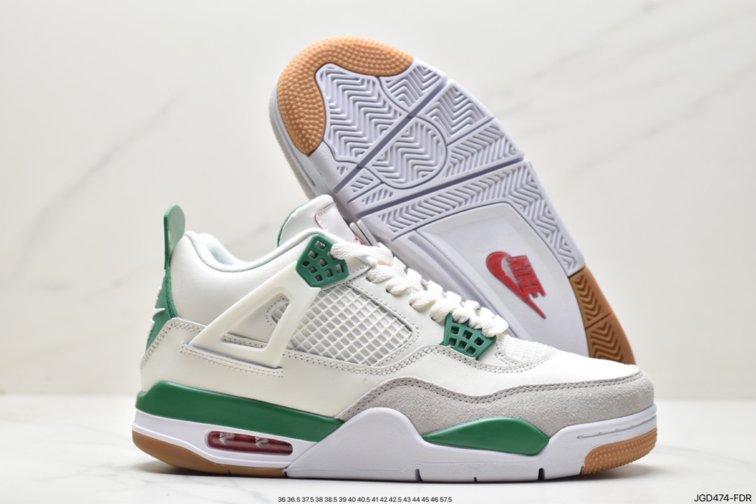 180 耐克Nike SB x Air Jordan 4 Retro SP"Pine Green"迈克尔·乔丹AJ4代篮球鞋“联名白绿松石绿”DR5415-103