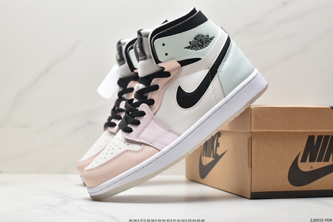 240 Nike Air Jordan 1 Zoom CMFT"Pink Glaze"AJ1乔丹一代中帮篮球鞋 DB3610-105