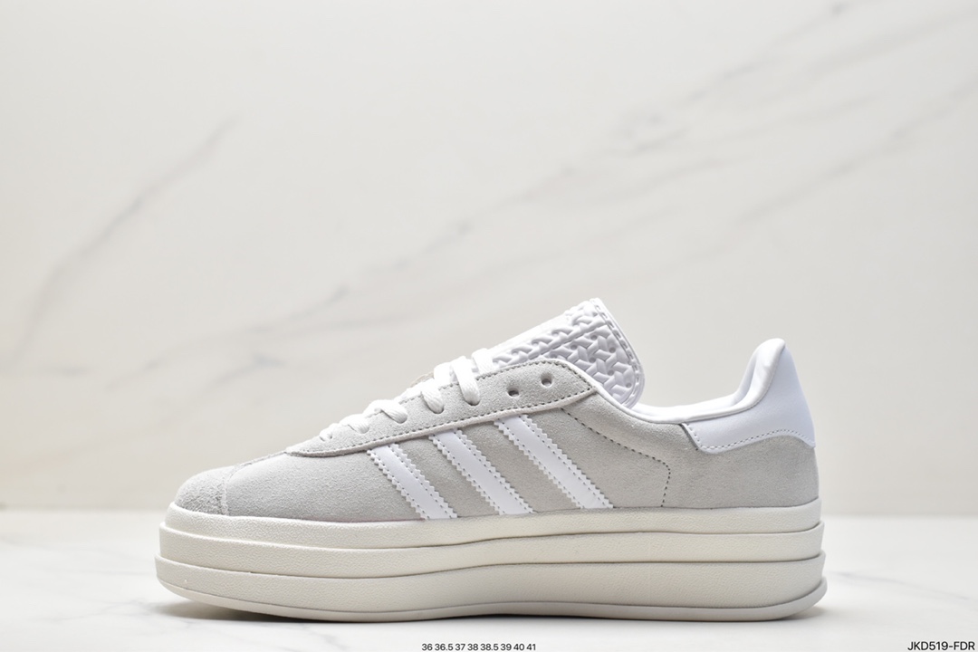 Adidas Originals Gazelle Bold clover thick sole casual non-slip wear-resistant low-top sneakers HG6893