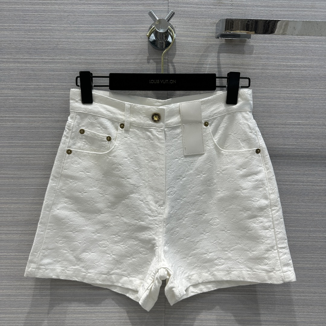 Louis Vuitton Clothing Coats & Jackets Jeans Shorts Top quality Fake
 White Cotton Denim Fall Collection Vintage