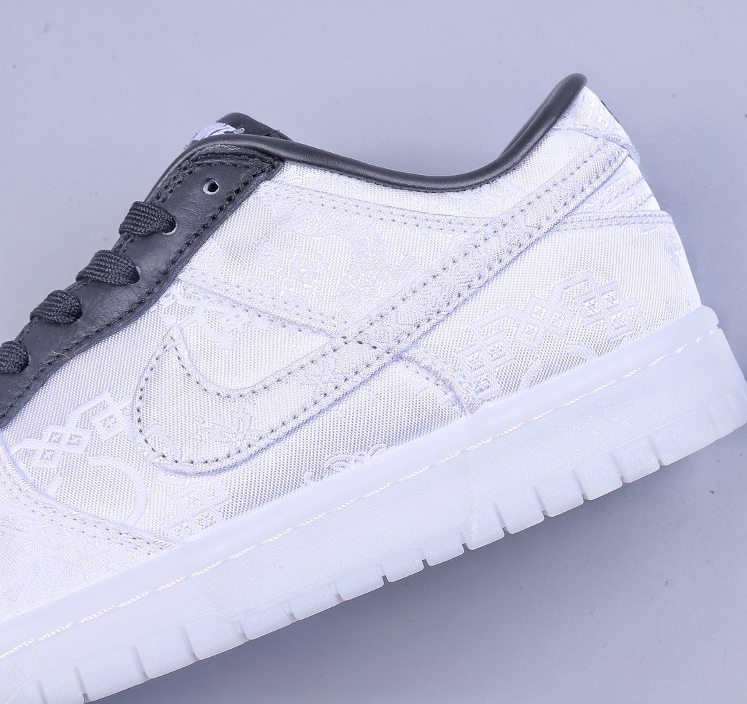360 YH Fragment Design x CLOT x Nike Dunk Low 三方联名闪电白丝绸 FN0315-110