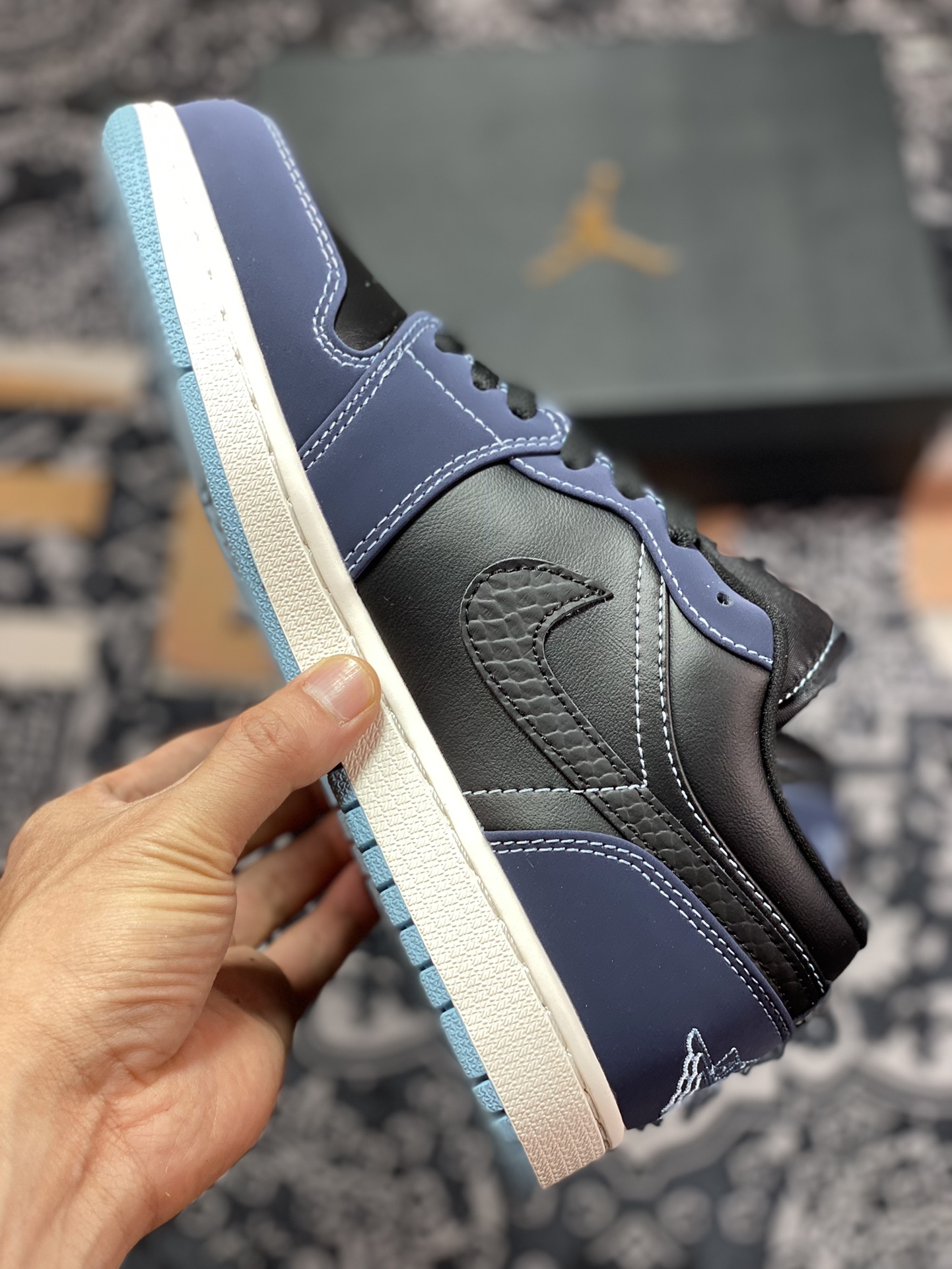 Air Jordan 1 Low Black Blue FJ5478-010