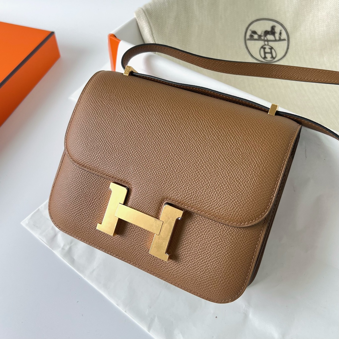 Hermes Constance Borse Crossbody & Borse a Tracolla Marrone Cucire Hardware oro Epsom 1 Hermes Constance Borse Crossbody & Borse a Tracolla Marrone Cucire Hardware oro Epsom