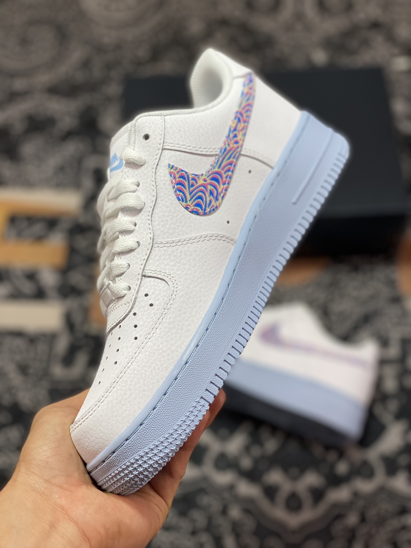 200 Nike Wmns Air Force 1 Low"White/Red"空军一号经典低帮板鞋“皮革白氢蓝”CZ0377-100