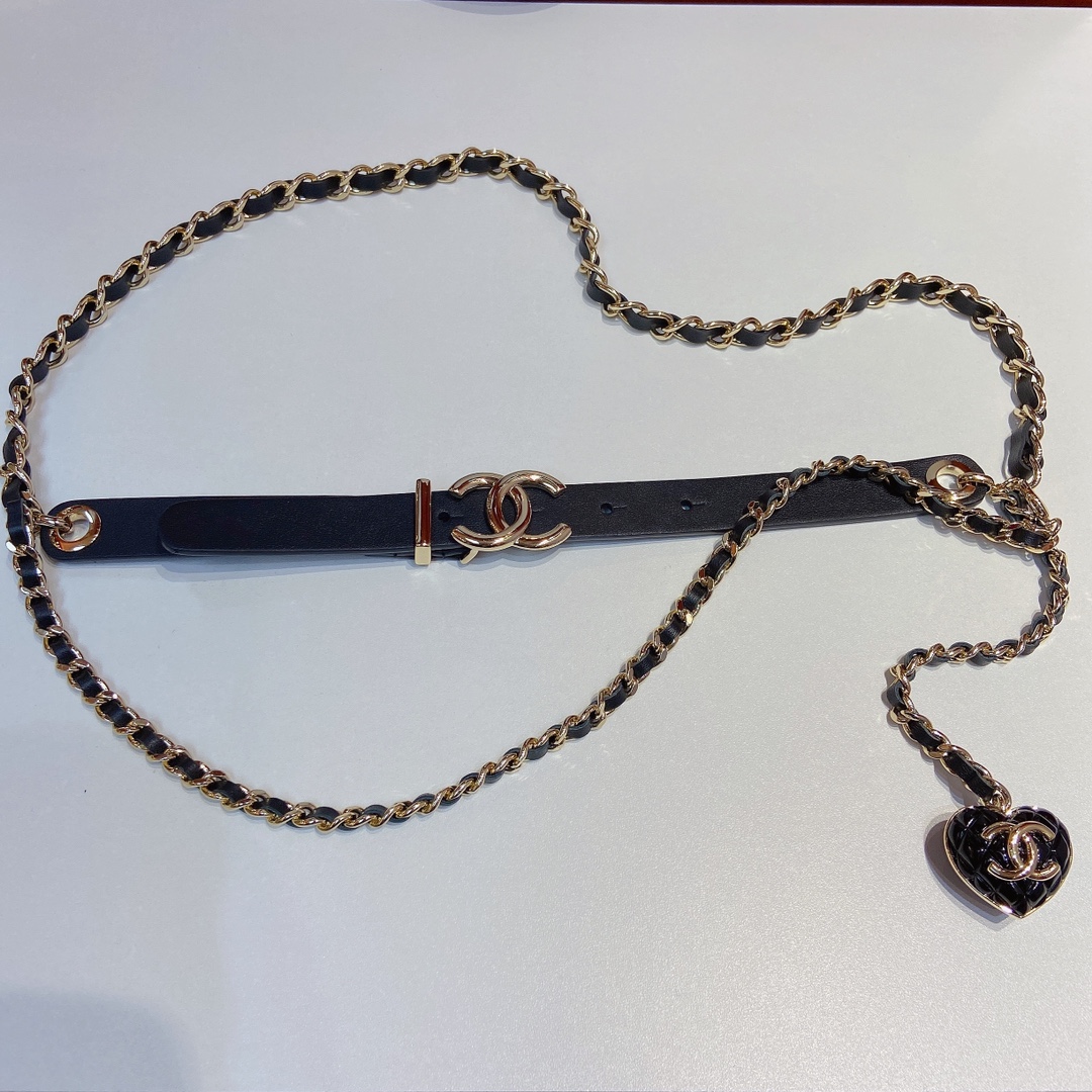 升级版小香腰链20mm宽度小牛皮金色