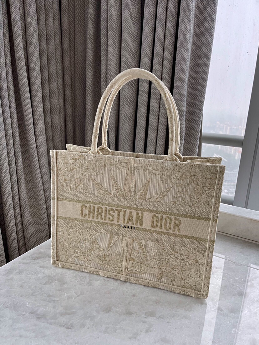 Dior Book Tote Handbags Tote Bags Gold Embroidery