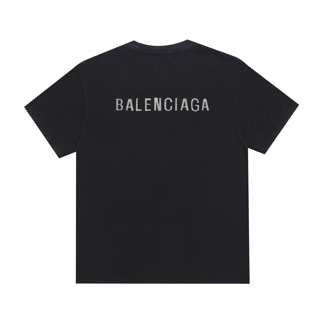 170 BALENCIAGA 巴黎烫钻水洗短袖T