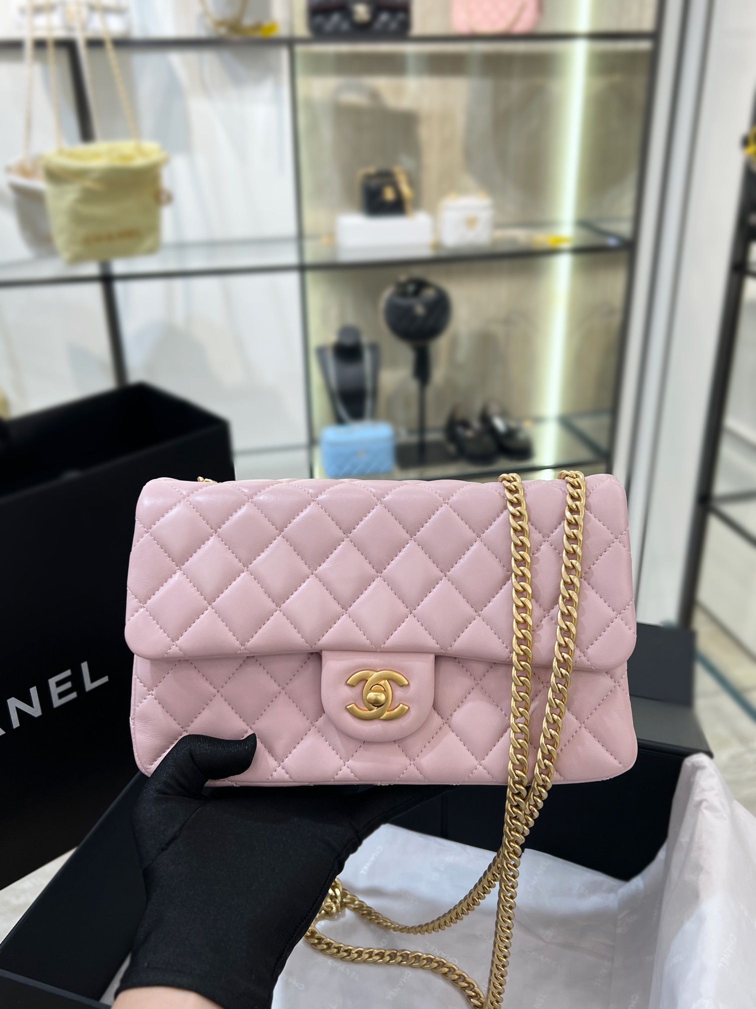 Chanel Classic Flap Bag Crossbody & Shoulder Bags Pink Summer Collection