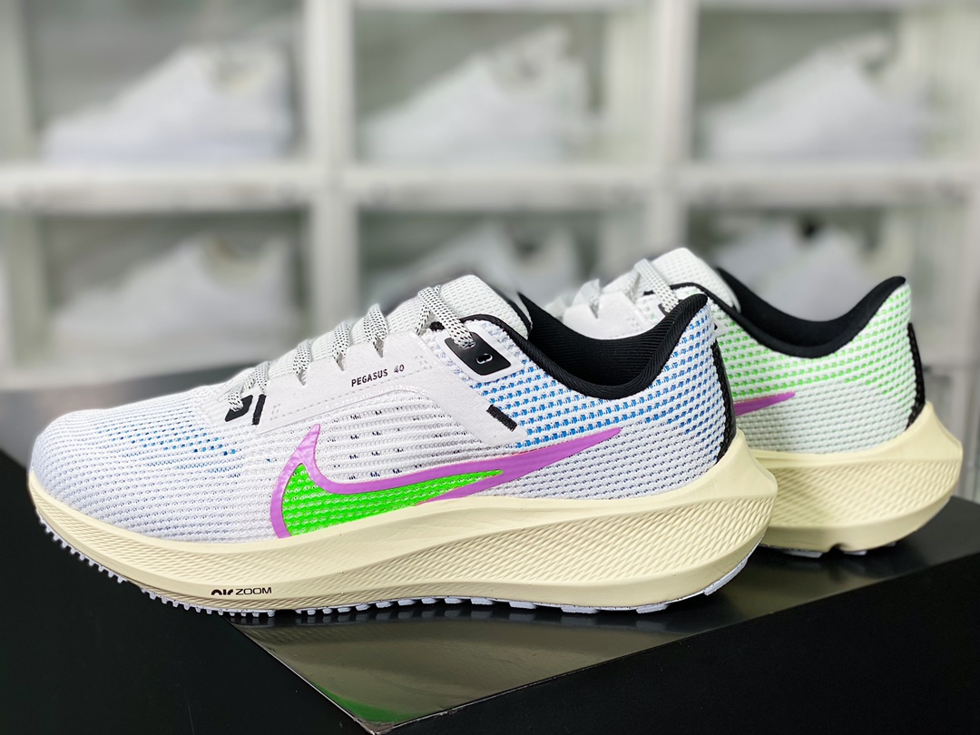 Air Zoom Pegasus 40 Wide ”White/Color” 40th Generation Super Jogging Shoes ”Netting White and Black Color Mandarin Duck Hook” FJ1051-100