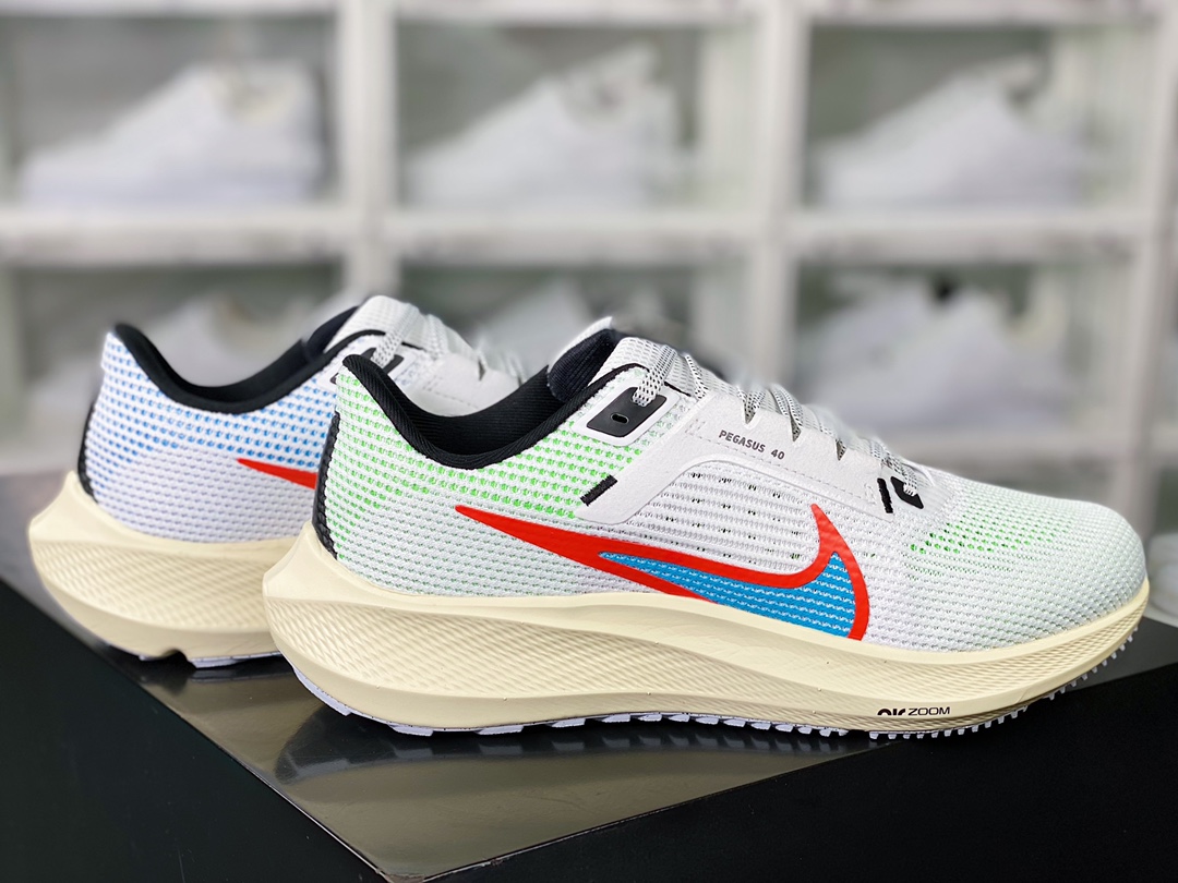 Air Zoom Pegasus 40 Wide ”White/Color” 40th Generation Super Jogging Shoes ”Netting White and Black Color Mandarin Duck Hook” FJ1051-100