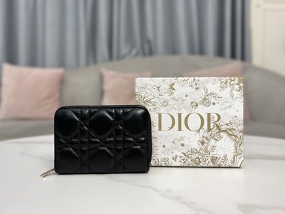 Dior Wallet Card pack Black Sheepskin Lady