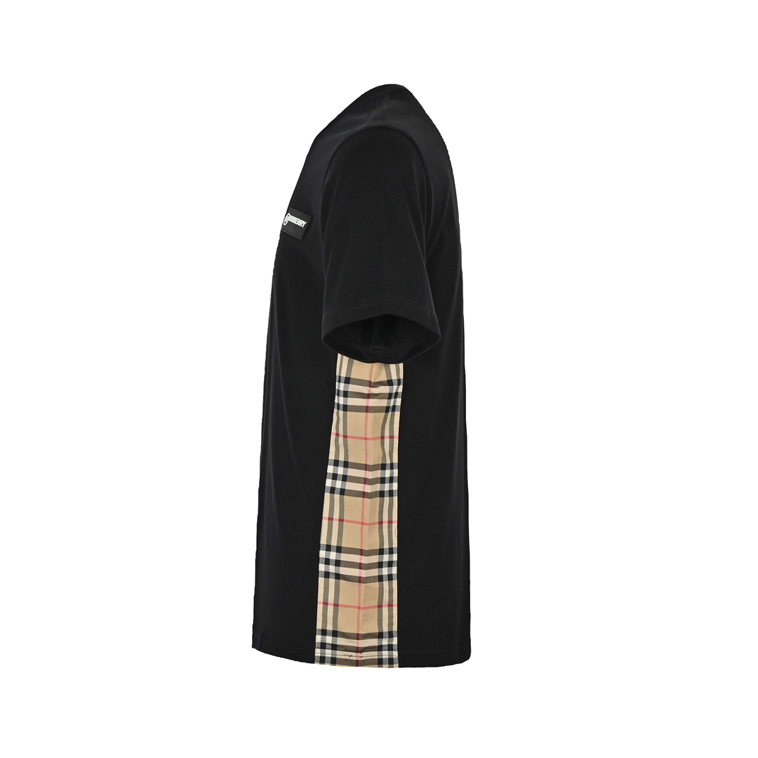 Burberry/巴宝莉 侧边格纹拼接短袖