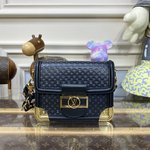 Louis Vuitton LV Dauphine Bags Handbags Black Yellow Cowhide Circle Mini M22597