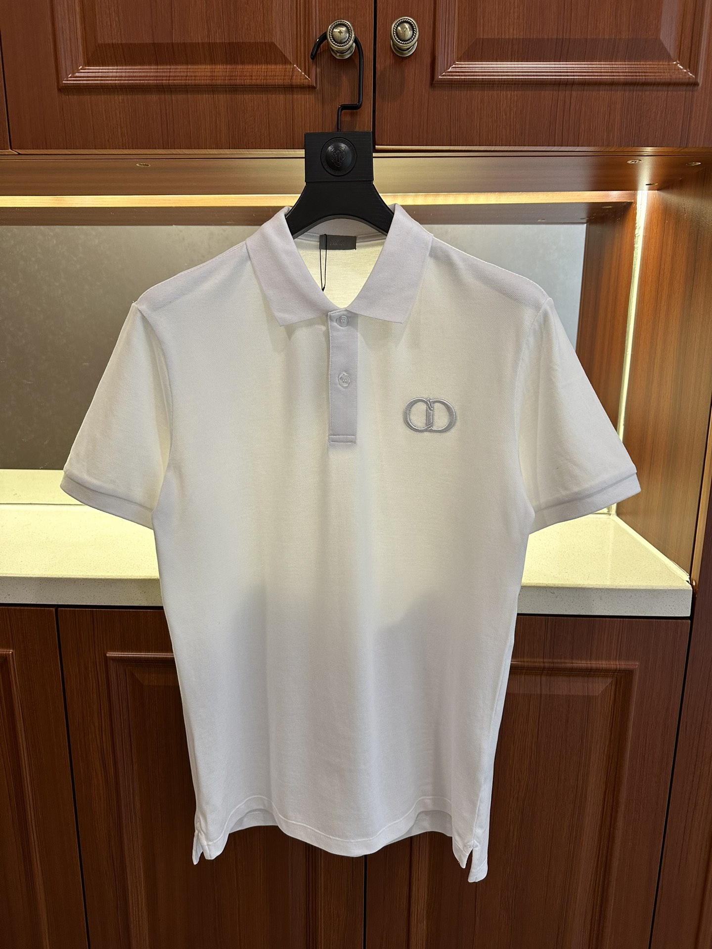 Buy Online
 Dior Clothing Polo T-Shirt Black White Embroidery Cotton Spring/Summer Collection Fashion Short Sleeve
