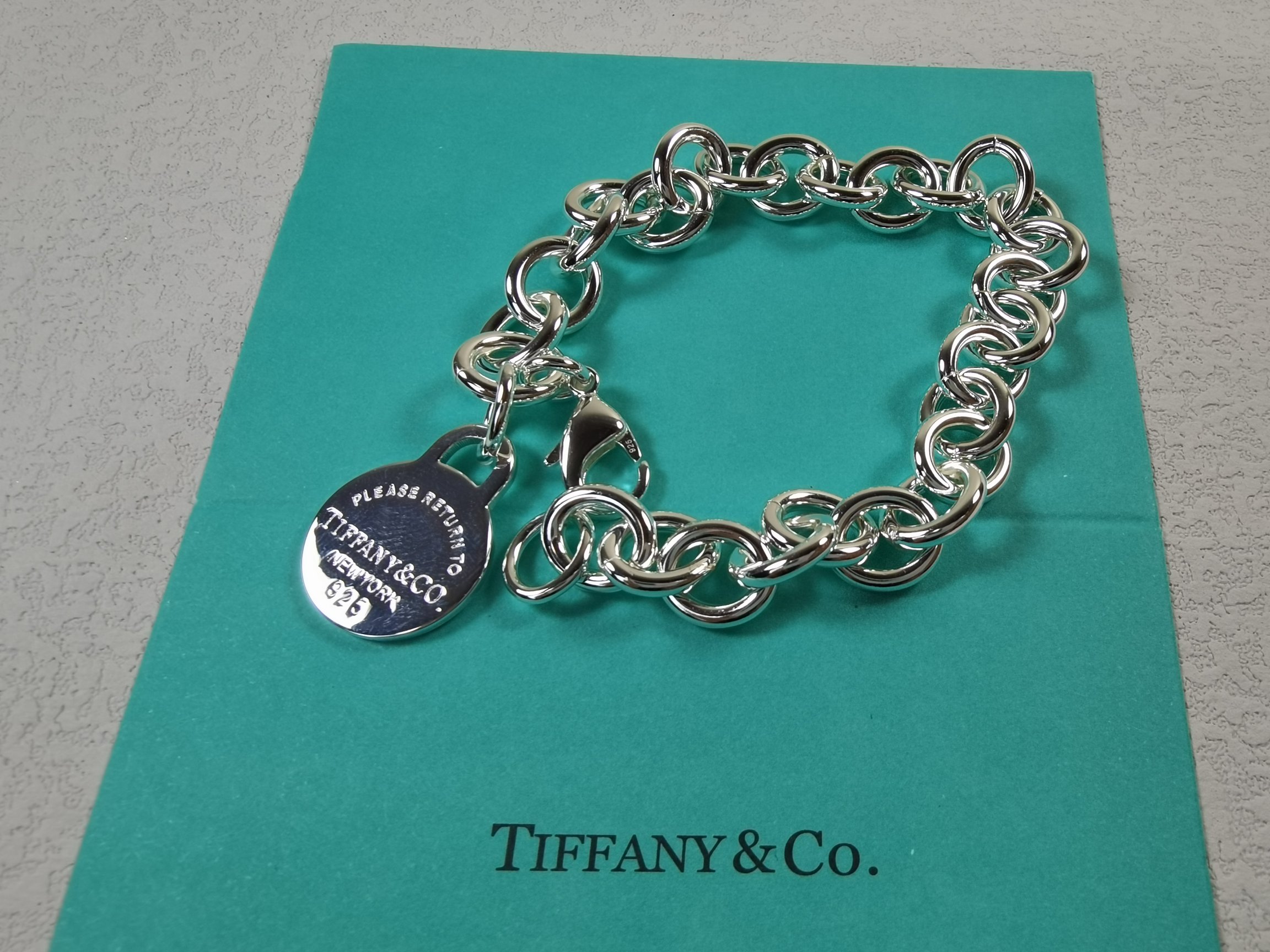 👑新款 外贸热销Tiffany单桃心粗手链长度：19cmReturn to New York心形吊饰手链