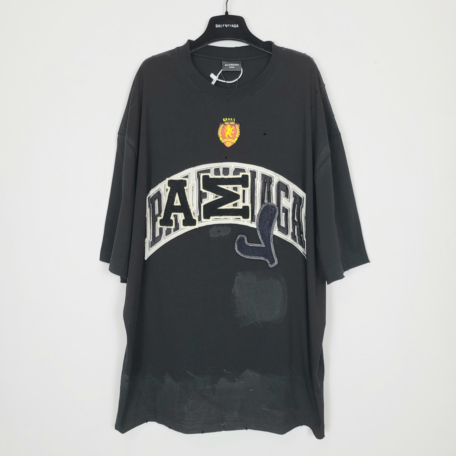 발렌시아가 로고 자수 코튼 반팔 티셔츠 932 Balenciaga T Shirt