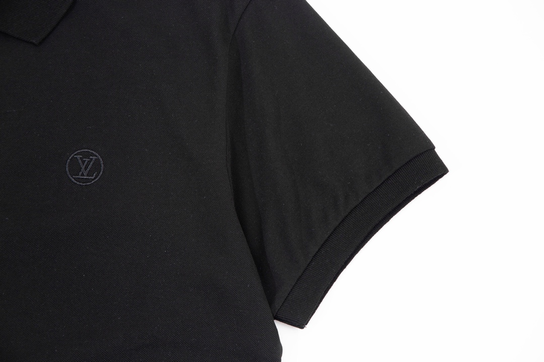 Louis Vuitton Inspired 1980s Upgrade Polo Shirt in Black, Custom Fabric, Unisex Sizes - 图片 6