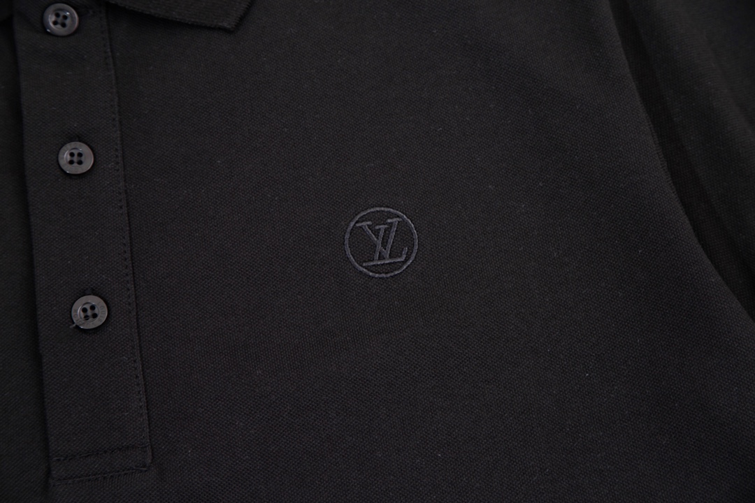Louis Vuitton Inspired 1980s Upgrade Polo Shirt in Black, Custom Fabric, Unisex Sizes - 图片 5