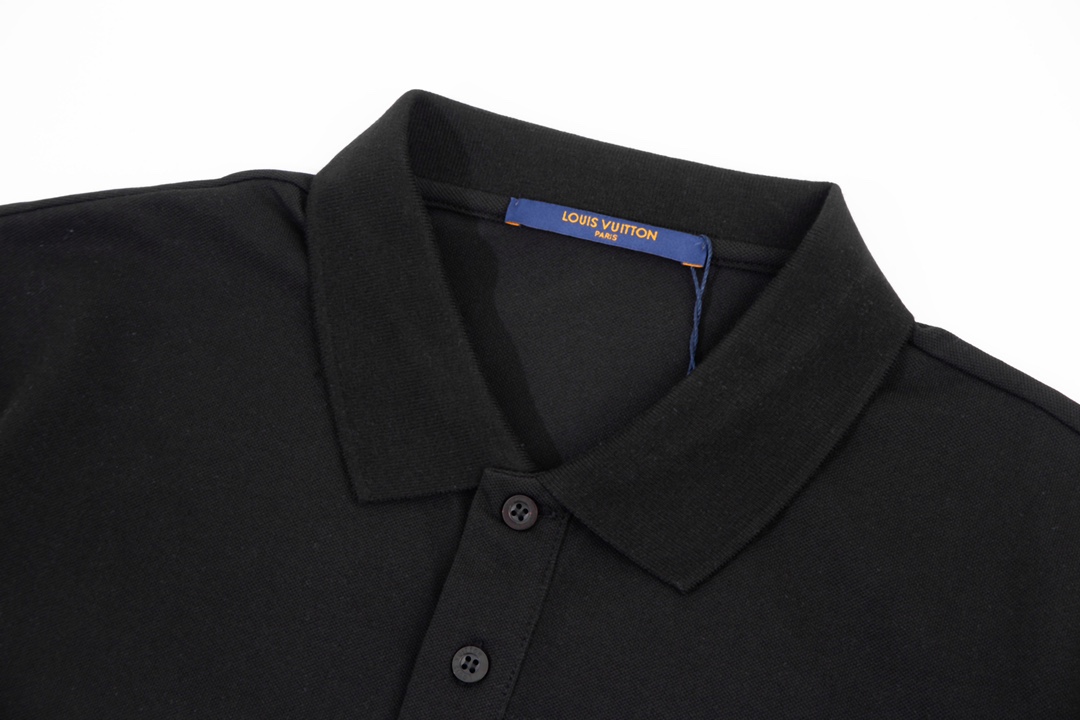Louis Vuitton Inspired 1980s Upgrade Polo Shirt in Black, Custom Fabric, Unisex Sizes - 图片 2