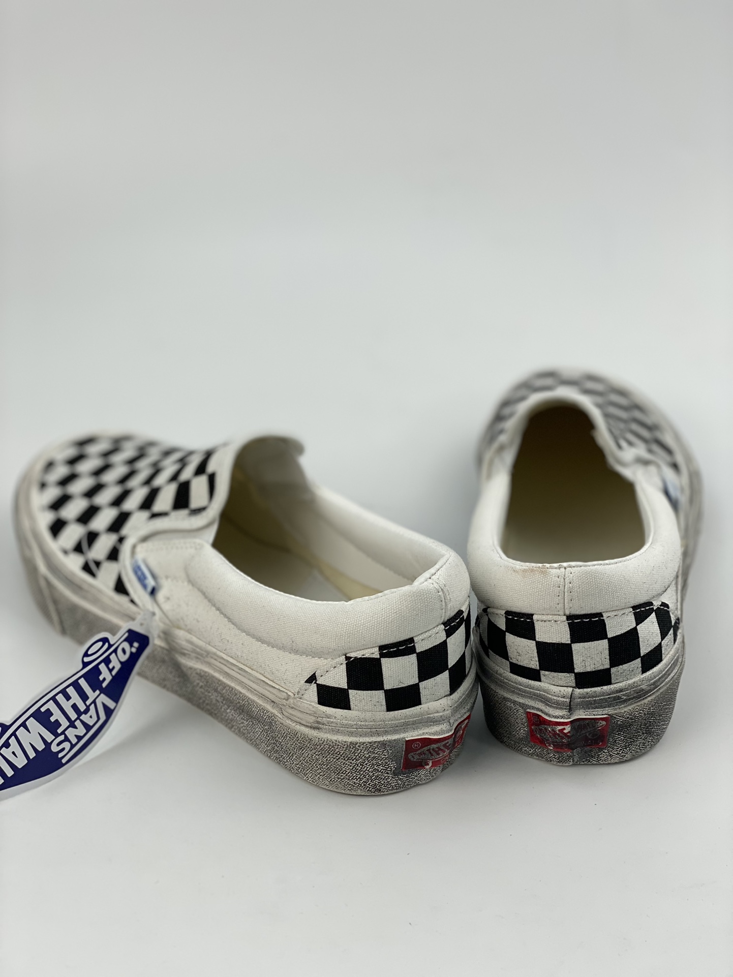 150 Vans Vault OG Slip-OnLX水洗做旧一脚蹬黑白棋盘格复古高端鞋款