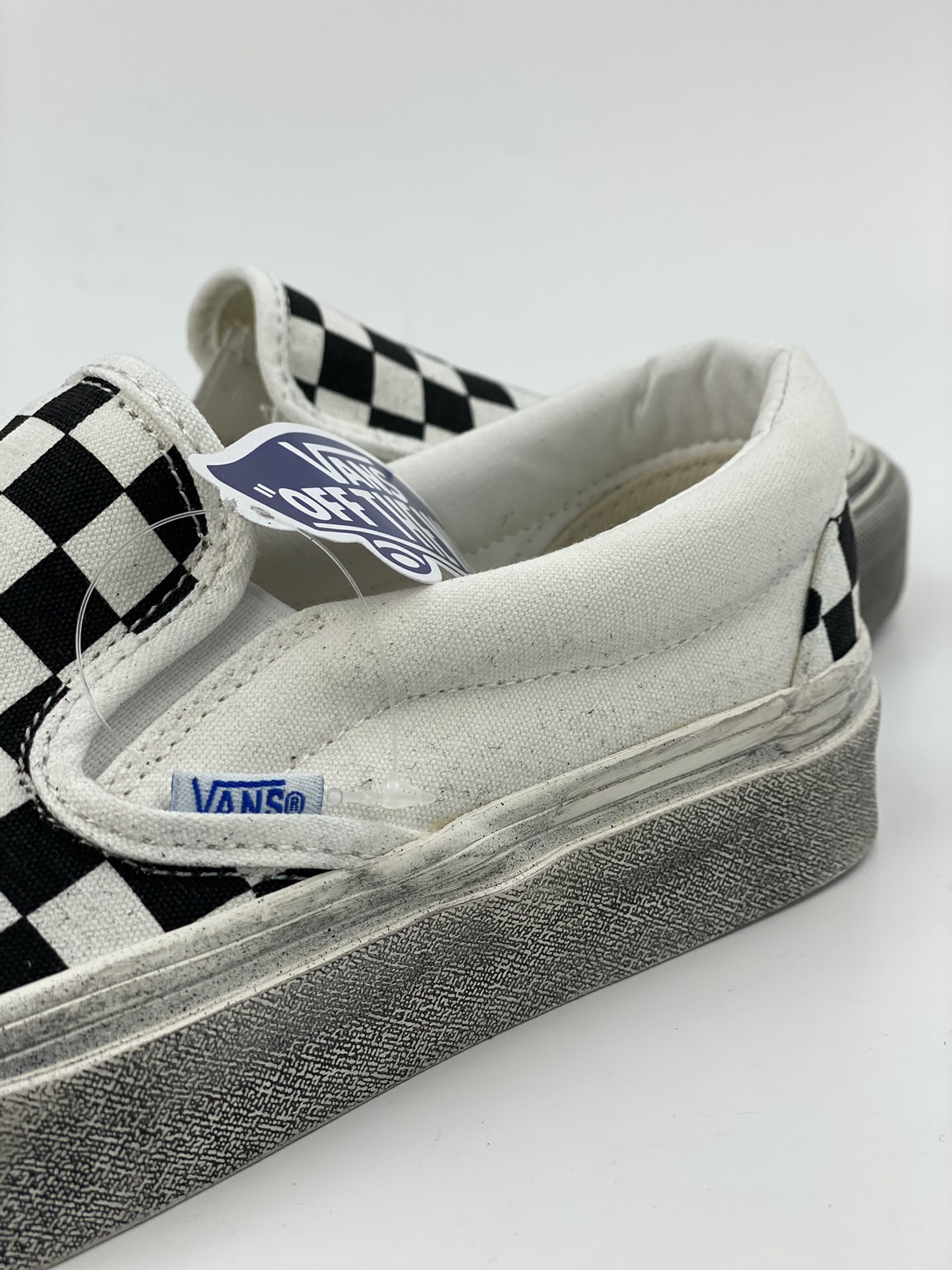 150 Vans Vault OG Slip-OnLX水洗做旧一脚蹬黑白棋盘格复古高端鞋款