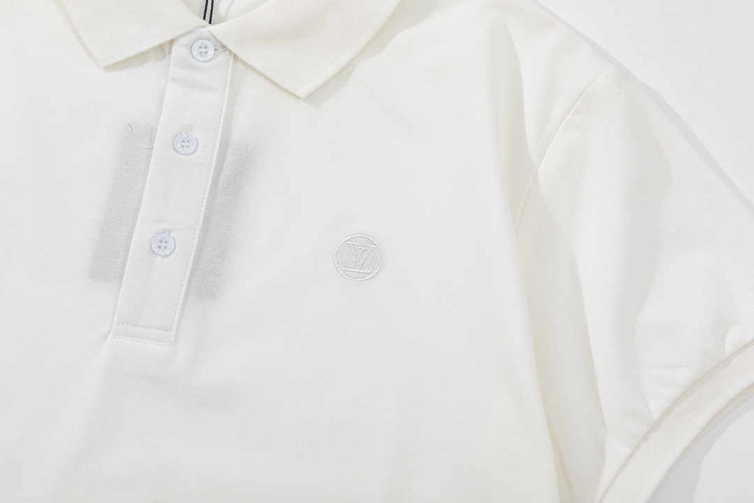 Louis Vuitton Inspired 1980s Upgrade Polo Shirt in White, Custom Fabric, Unisex Sizes - 图片 4