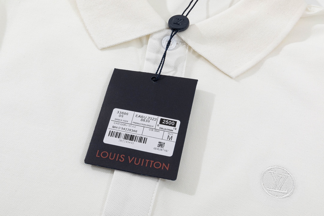 Louis Vuitton Inspired 1980s Upgrade Polo Shirt in White, Custom Fabric, Unisex Sizes - 图片 3