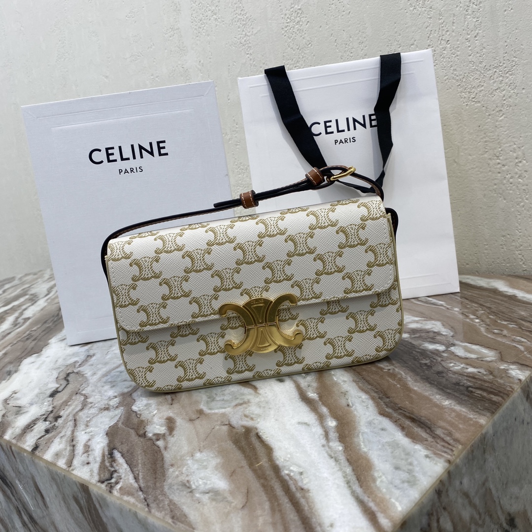 Original leather 🔥Arch de Triomphe underarm bag is elegant, gentle and elegant ~ The rectangular outline is full of retro feel 💛 Whatever you wear with this bag, it has a high-end style ~ Full steel metal texture lock buckle inner flat pocket adjustable leather shoulder Model 194143 Size 20x10x4cm