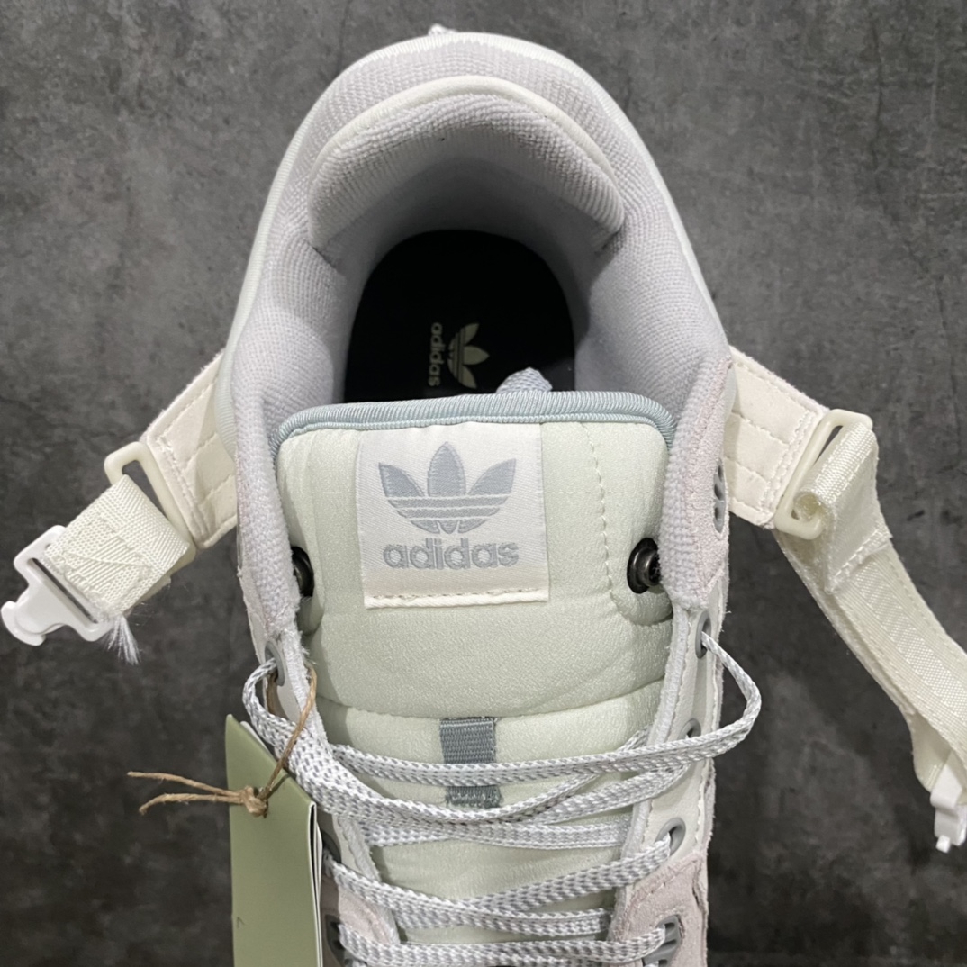 YH version Bad Bunny x Adidas Forum Buckle Low ”Grey Easter Egg” Rome series low-top sneakers ”beige gray” HQ2153