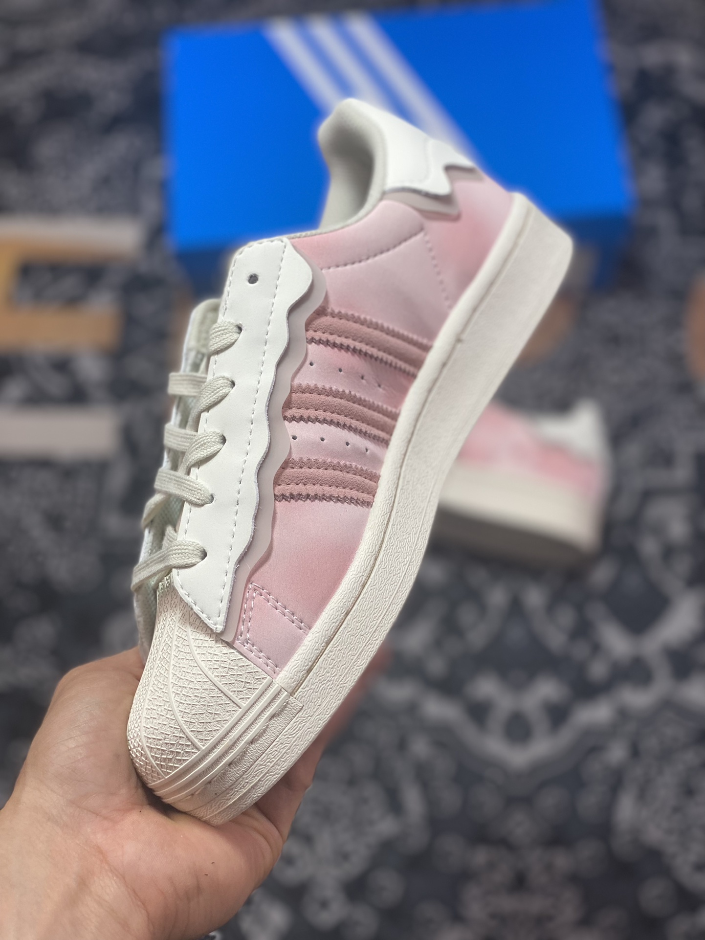 Adidas Originals Superstar ”Milk White/Lace” Shell Toe Series Low-Top Classic Sneakers ”Leather Pink and White Lace Ice Cream” GW4441