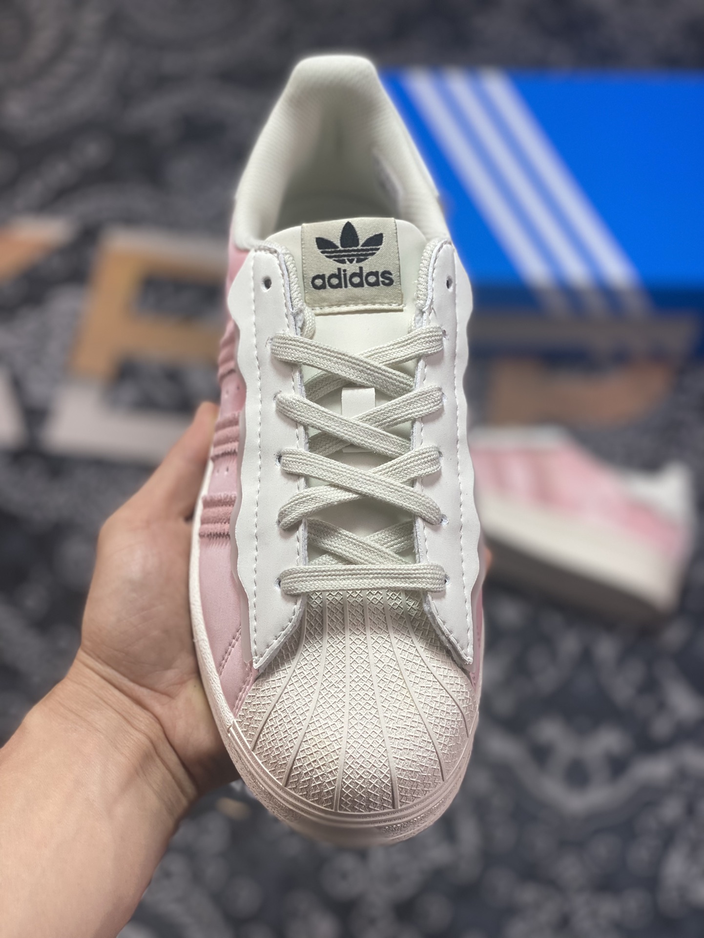 Adidas Originals Superstar ”Milk White/Lace” Shell Toe Series Low-Top Classic Sneakers ”Leather Pink and White Lace Ice Cream” GW4441