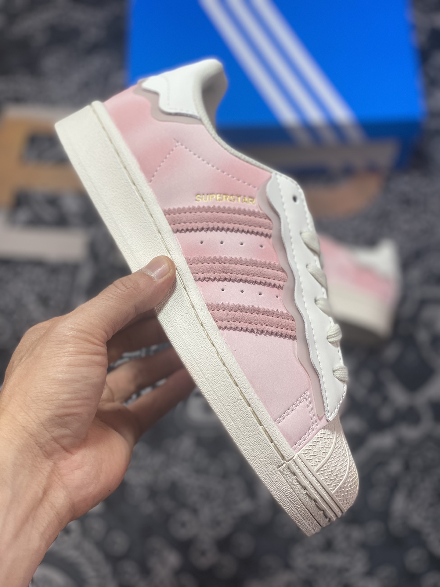 Adidas Originals Superstar ”Milk White/Lace” Shell Toe Series Low-Top Classic Sneakers ”Leather Pink and White Lace Ice Cream” GW4441