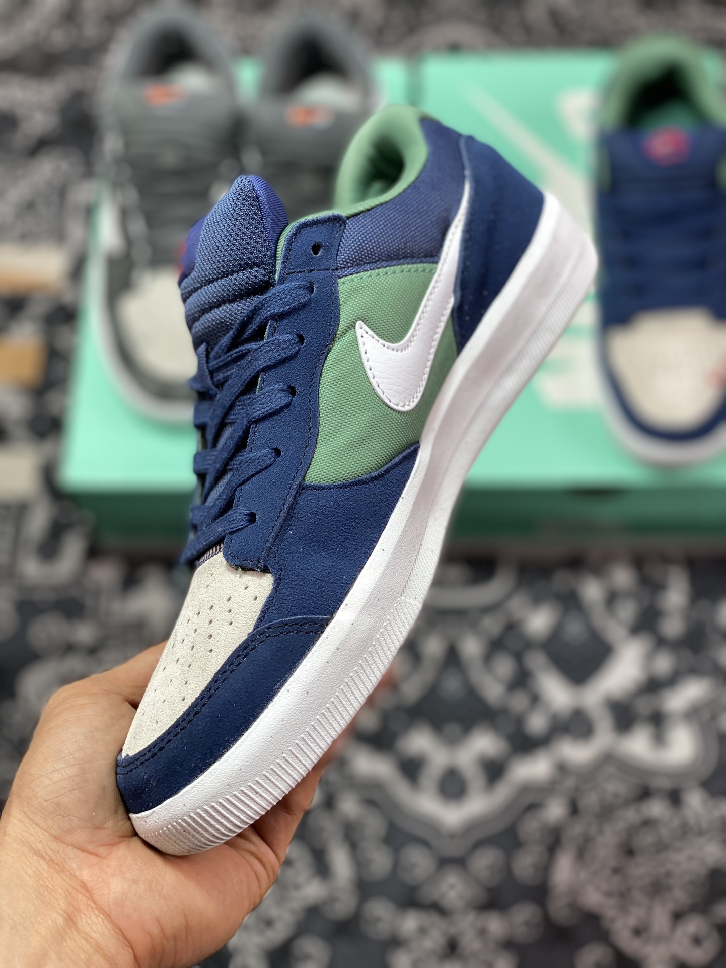 140 Nike SB Forcce 58 白蓝绿 复古休闲男女板鞋 CZ2959-003